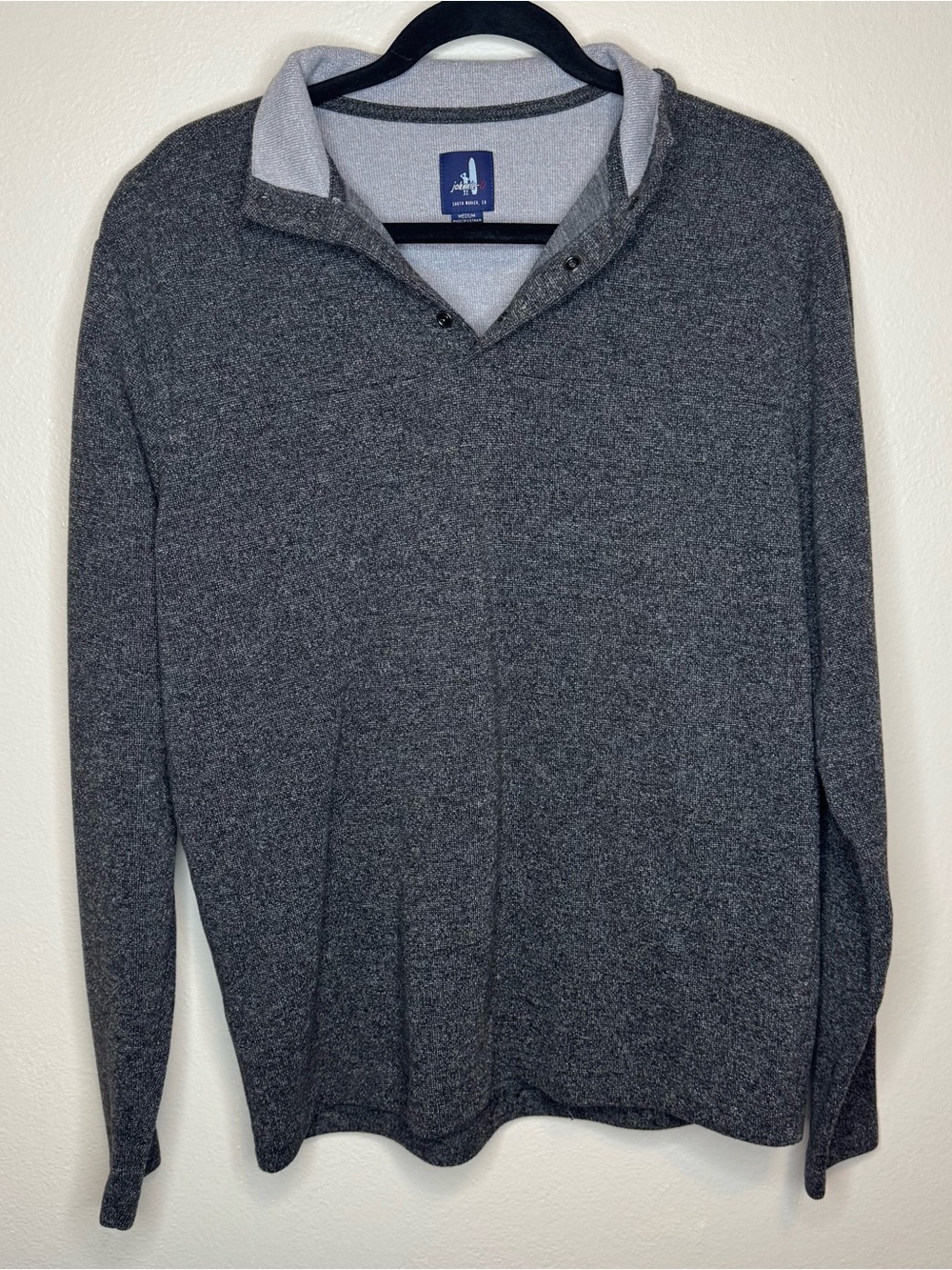 Johnnie-O Reflex 1/4 Zip Sweater Mens Sleeve Gray Merle Medium